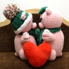 Pliušiniai žaislai "Rūžava porelė + širdelė"